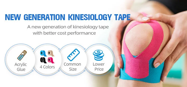 Colorful Waterproof Breathable Therapeutic Kinesiology Tape 5cmx5m with Strongest Glue