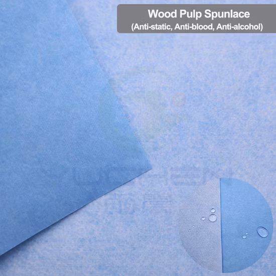 목재 펄프 부직포, 55woodpulp 및 45polyester Spunlace Non